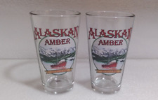 2 ALASKAN AMBER ALT STYLE BEER PINT GLASS, JUNEAU ALASKA, ALASKAN BREWING CO. picture