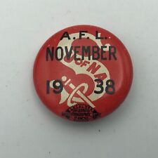 Vintage November 1938 U Of NA AFL Union Badge Pin Pinback Greenduck T2 picture