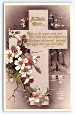Postcard A Joyful Easter Cross Scripture & Flowers Raphael Tuck & Sons picture