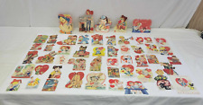1930’s-40’s Valentines Cards Lot Of 50 WW2 Anthropomorphic Mechanical Diecut VTG picture