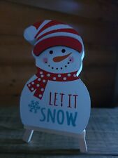 LET IT SNOW Snowman Winter Wooden Decor picture