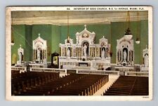 Miami FL-Florida, Interior Of Gesu Church, Religion, Vintage Postcard picture