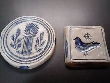 2 Vintage Rowe Pottery Butter Press Lot Of 2 picture
