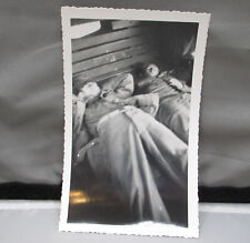 Vintage 1957 Photo Military Soldier Couple Army Camp Drum Barracks Sleeping picture