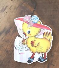 Vintage Style Easter Ornament  Lady Chick With Pink Bonnet 5
