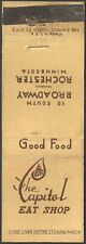 ~ THE CAPITOL EAT SHOP ~ early matchbook cover ROCHESTER, MN minnesota picture