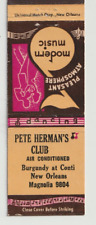 PETE HERMAN'S CLUB, NEW ORLEANS, LA. VTG MATCH BOOK COVER picture