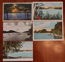 5 vintage postcards lot (early-mid 1900's); Maine ME lakes picture