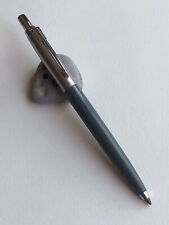 Vintage PARKER Jotter Demi Ballpoint Pen Grey Barrel Brass Threads USA picture