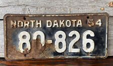1954 North Dakota License Plate 80-826 ND ‘54 picture