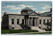 c1910 Carnegie Library Exterior Building Escanaba Michigan MI Vintage Postcard picture