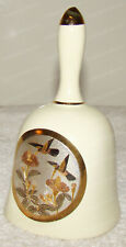 Beautifully Engraved, Etched Hummingbird Bell (Porcelain) Gold, Porcelain picture