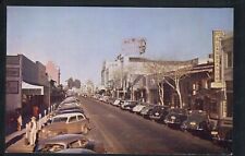 BURLINGAME, CA * BUSY 1940s DOWNTOWN STREET SCENE  * UNPOSTED VINTAGE CHROME picture