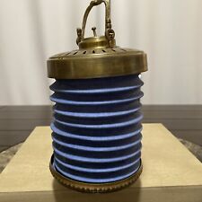 Two's Company Vintage Blue And Brass Collapsable Lantern picture