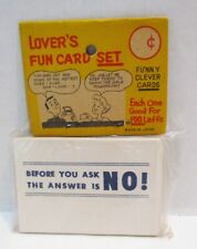LOVER'S FUN CARD SET VINTAGE 1950's or 60's NOVELTY RISQUE GAG GIFT MIP UNUSED picture