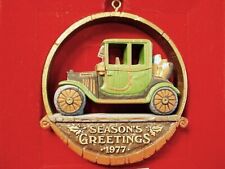 Hallmark Ornament 1977 Season's Greetings Antique Car Tree Trimmer Collection picture