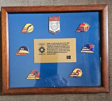 1984 Sarajevo Winter Olympic Games KODAK Set Of 7 Pins In Glass Frame picture