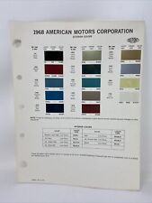 1968 Dupont American Motors Exterior Colors Paint Chip Chart Sheet Rev 1970 picture