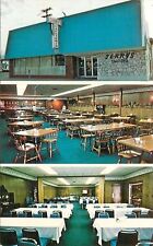 Piqua Ohio~Terry's Cafeteria~Inside Out~Dining Room~Banquet~1960s Postcard picture