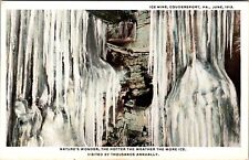 Coudersport, PA Ice Mine Wall of Ice Nature's Wonder Antique 1913 Postcard A102 picture
