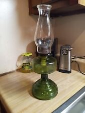 Vintage P&A Risdon Danbury Green Flash Kerosene Oil Lamp picture