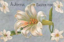 Postcard Easter Lillie Embossed Greeting Flowers Holiday picture