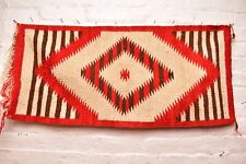 Antique Moki Navajo Rug Textile Native American Indian 38x17 Weaving Vintage picture