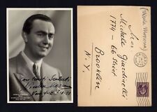 AS FOUND Photo - Portrait Autograph NICOLA MOSCONA mailed to fan 1938 envelope picture