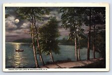 Postcard Moonlight on Lake Winnepesaukee NH New Hampshire White Border Unposted picture