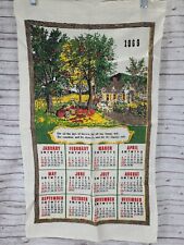 Vintage 1969 Calendar Tea Cloth Farmhouse Fall picture