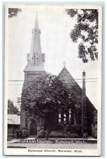 c1910's Episcopal Church Scene Street Marshall Michigan MI Antique Postcard picture