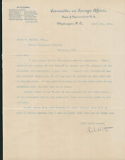Robert R Hitt SIGNED AUTOGRAPH Letter Congress Committee on Foreign Affairs 1898 picture