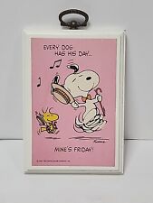 Vintage 1965 Hallmark Snoopy & Woodstock Plaque Happy Friday picture
