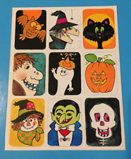 VINTAGE HALLOWEEN STICKERS 1 SHEET (9CT) USA NOS picture