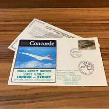 Concorde LONDON SYDNEY First Day Issue 1985 Cornish Riviera Stamp Heathrow Koala picture