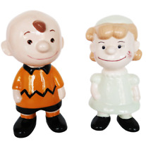 Large vintage Peanuts Charlie Brown & Lucy ceramic figurines picture
