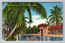 FL-Florida A Tropical Canal Residence Trees & Plants Vintage Souvenir Postcard picture