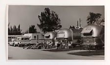 1970s Airstream Travel RV Park Trailers Campers Sunbathing VTG Press Photo picture