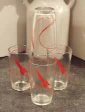 4 VINTAGE ROCKET Gas Station Drinking glasses pre-owned picture