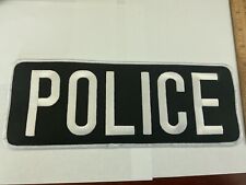 Police Back Patch Large  for sew on.10 7/8 “ by 4” inches Black &White letters picture