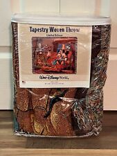 *NEW* Walt Disney World Tapestry Woven Throw Blanket Mickey & Minnie Fireplace picture