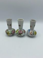 Lot of 3 Miniature Hand Painted Flowers Birds Traditional 2