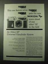 1958 Nikon SP Camera Ad - This One Feature Alone picture