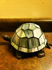 Turtle Mosaic Night Light Tiffany Style Stained Glass Table Lamp Metal Base picture