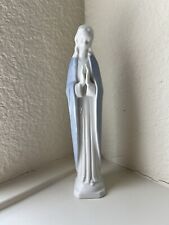 Vintage Inarco White Blue Praying Virgin Mary Figurine Japan picture