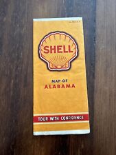 Vintage early 1940s SHELL Road Map Of Alabama Good Graphics picture