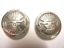 Native American sterling silver buttons, qty 2. good condition. picture