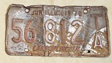 License Plate Illinois Metal 56812 TA Expired 78 Old Worn Bent Rusty picture