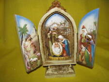 UNUSUAL TRIPTYCH JOSEPH'S STUDIOS HOLY FAMILY NATIVITY KINGS ANDELS WALL HANGING picture