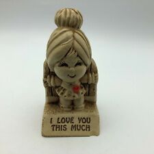 I LOVE YOU THIS MUCH Figurine Statue USA Paula Red Heart Hug 1972 Vintage Figure picture